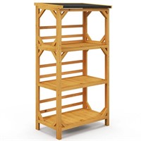 54 in. H Outdoor Wood Garden Shelf 3-Tier Ladder P