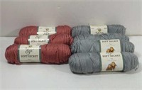 Yarn Bee Soft Secret 3 Mauve and 4 Fog Yarn