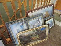 (7) Framed Pictures One Hand Painted
