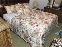 Mission King Size Bed and Floral Bedding