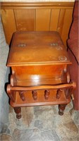 Vintage Wooden End Table with Storage