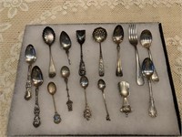 MISC SPOON LOT WITH SOME SILVER