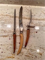 Putnam Cutlery Co Antler or Horn Handled Utensils