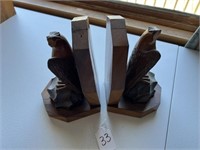 Hand Carved Bookends (damage)