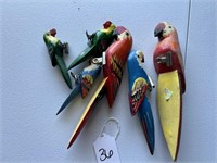 Clip on Wooden Parrots