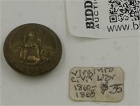 Civil War Virginia Militia Brass 1860-1865 Button