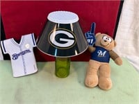 GB PACKERS & MIL. BREWERS ITEMS