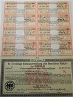 1923 Original 100,000 German Mark Gov. Uncut Sheet