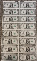 Series of 1981 Uncut $1 Federal Reserve Note Sheet