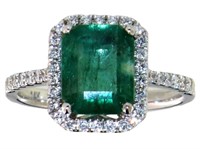 14kt Gold 2.75 ct GIA Emerald & Diamond Ring