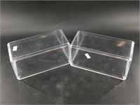 2 Clear plastic display boxes,  8 1/4" long x 4" d