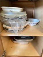 Contents of 2 Kitchen Cabinets -Baking Dishes, Etc