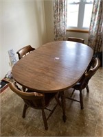 Kitchen Table 59"L, Extra Leaf, & 4 Chairs