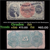 1870's US Fractional Currency 25¢ Fourth Issue Fr-