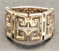 (LK) Sterling Silver Geometric Ring (size 7) (5.6