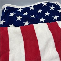 American Flag Plush Throw