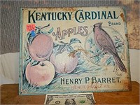Metal Kentucky Cardinal Apples Sign