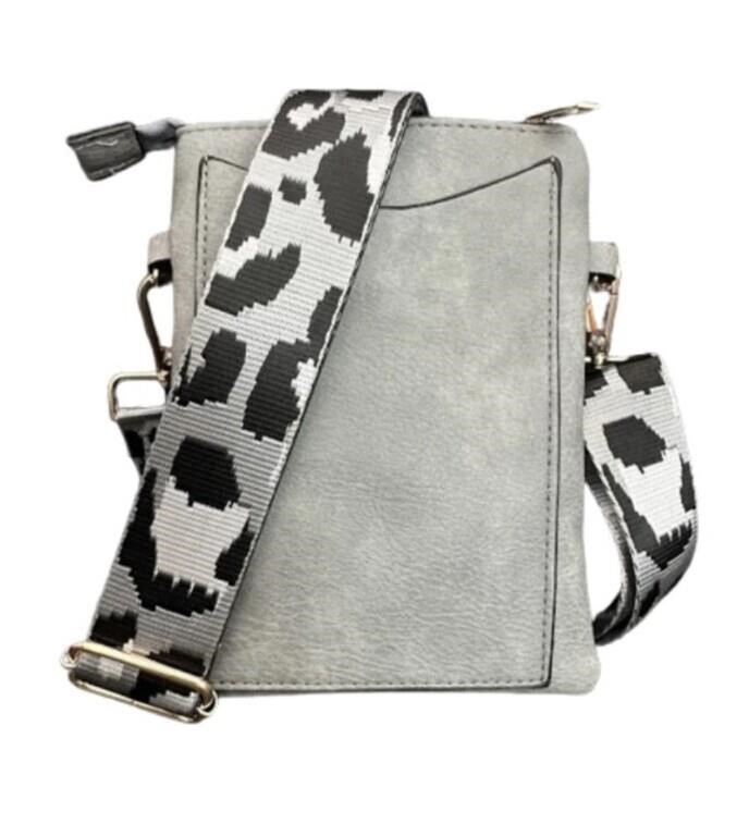 *NEW* Women's PU Leather Crossbody Bag, Gray