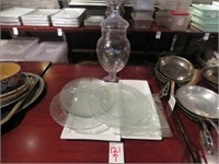 LOT, GLASS SERVING PLATTERS & DECOR