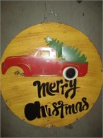 "Merry Christmas" 3D Metal Art Truck Sign