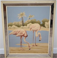 MCM Turner Flamingo Mirrored Framed Artwork