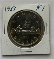 1951 Canadian $1.00-Coin