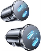 LISEN USB C Car Charger Fast Charging 60W 2-Pack