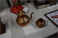 solid copper tea kettle with wood handle