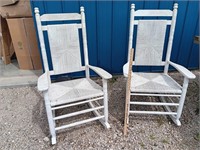 Rocking chairs white whicker. 26x30x48