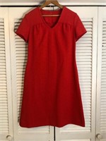 VINTAGE HANDMADE POLYESTER MOD DRESS