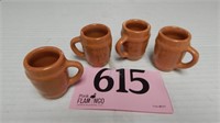 SET OF 4 MINI POTTERY MUGS 2 IN