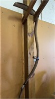Large antique wood handle sickle, the handles do