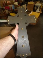 19" TALL WOOD CROSS WALL DECOR