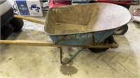 Heavy duty, full-size wheelbarrow, wood handles,