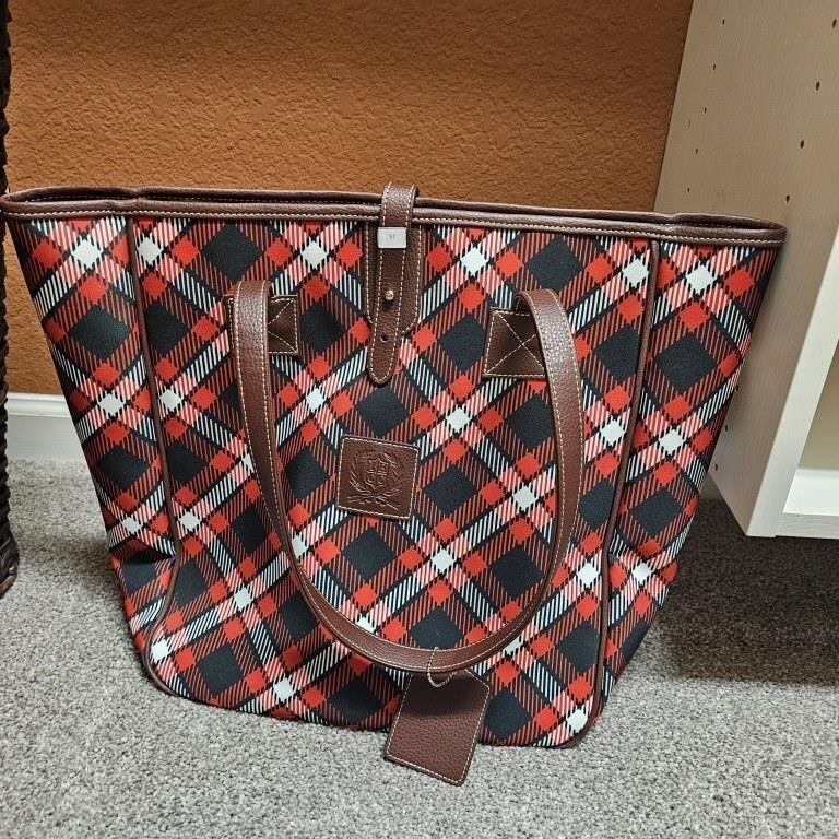 Barrington Plaid Tote Bag-Dont think its been used