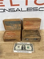 Vintage wood advertising codfish boxes