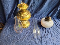 Electrified Brass Oil Lamp & Oil Lamp