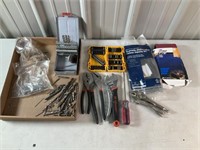 Sand Paper, Drill But, Vise Grip, Pliers, Bits