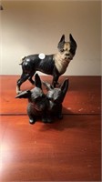 Two cast metal dogs