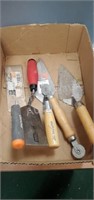 4 assorted trowels, pointing and flat nose, &