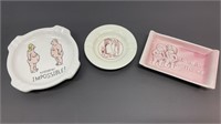 Funny vintage ashtray lot. All in good condition.