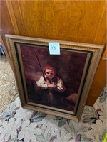 Rembrant print girl with broom