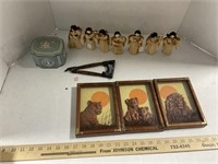 Corn, husk, Indian dolls with lion pictures