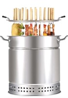 INLETTER Portable Vertical Charcoal Smoker Grill B