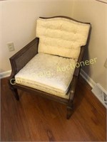 Matching pair of cane side arm chairs