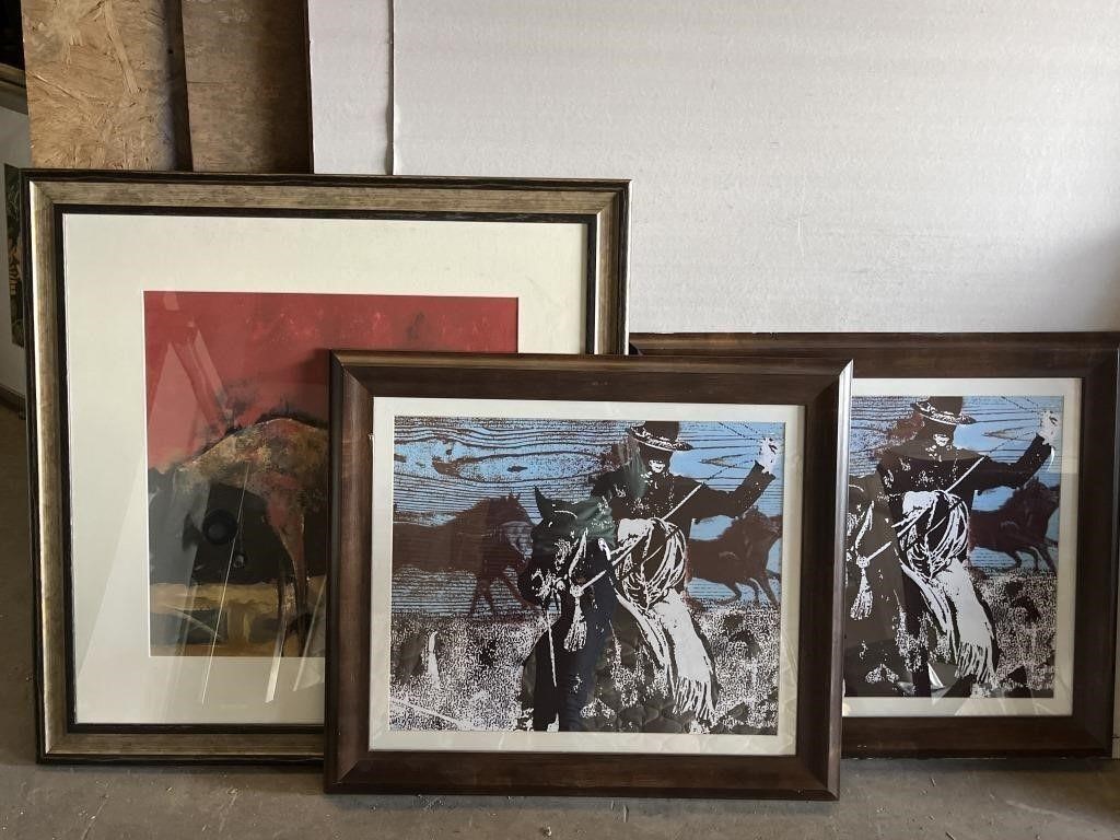 $199 Lot of 3 Horse / Cowboy Pics from Hotel