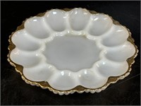 Fire King Milk Glass Scalloped Edge Plate 10”