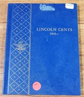 1941- LINCOLN CENT BOOK W/ APPROX 73 COINS