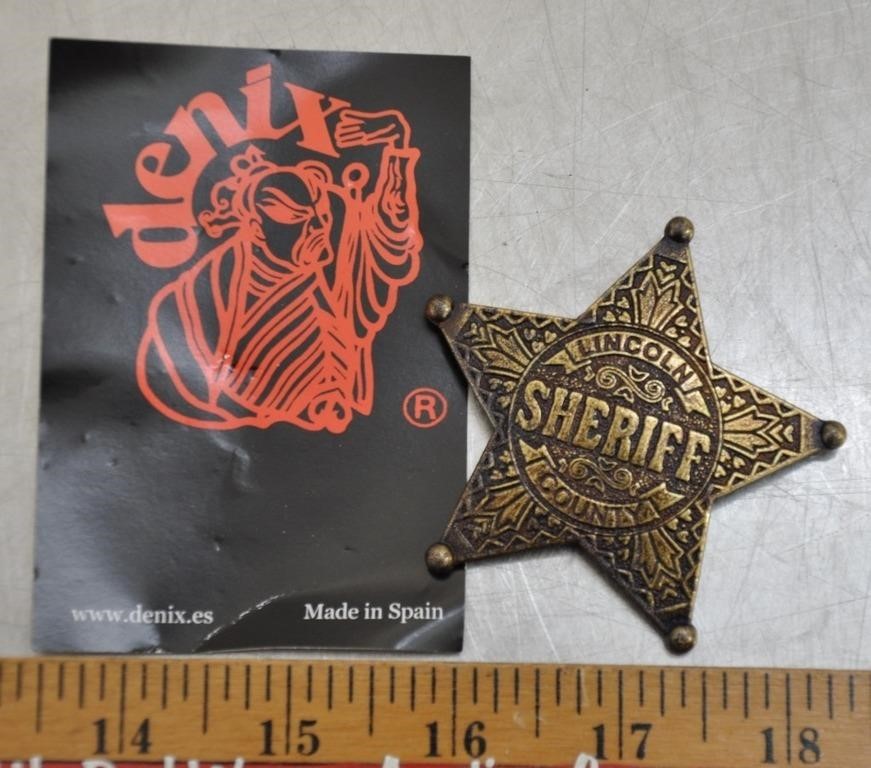 Denix "Lincoln County Sheriff" badge repro.