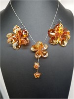 Handmade Flower Necklace and Earrings